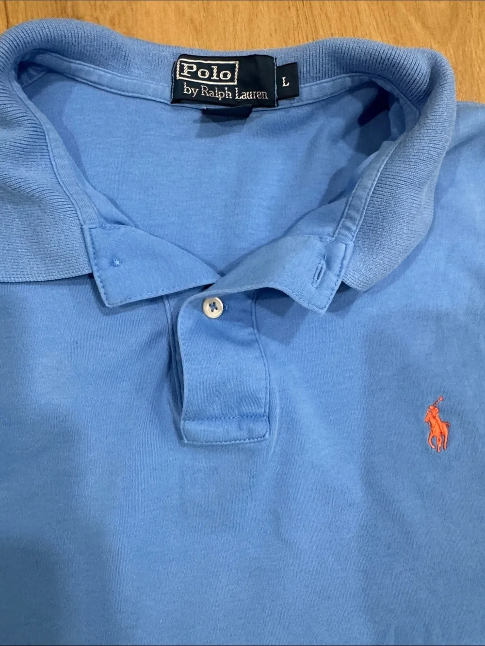 Polo by Ralph Lauren Blue Polo with Orange Logo